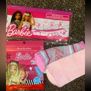 Barbie BrushBudies Toothbrush Travel Kit, Flossers, & Socks